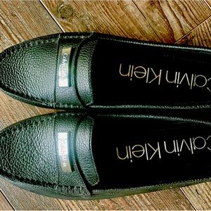 Calvin Klein Black Leather Slip Ons / Women’s / Size 10 medium